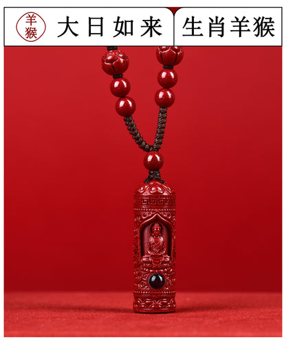 Natural Purple Gold Sand Zodiac Buddha Projection Pendant - Eight Guardian Gods Spiritual Amulet