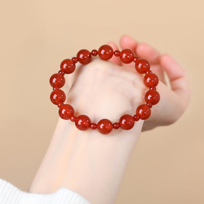 Red Agate Double Circle Bracelet for Zodiac Year Women - Lucky Charm Jewelry