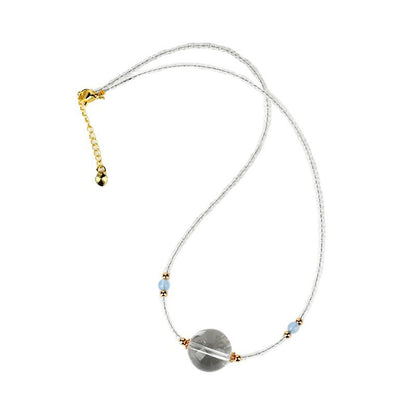 Natural White Crystal Adjustable Collarbone Necklace | Spiritual Protection & Elegant Fashion