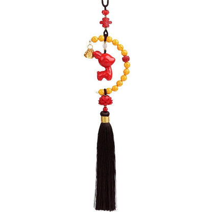 Natural Raw Cinnabar High Content Peace Car Pendant | Imperial Red Sand Custom Amulet