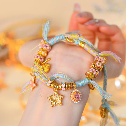 Golden Sand Peace Joy Tibetan Woven Bracelet | Spiritual Protection & Harmony Amulet