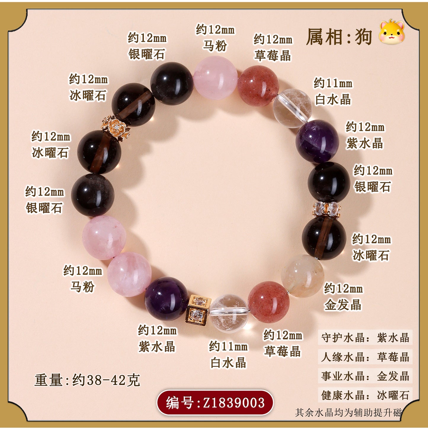 Twelve Zodiac Natural Crystal Multi-Gem Bracelet – Mystical Fortune & Spiritual Harmony Charm