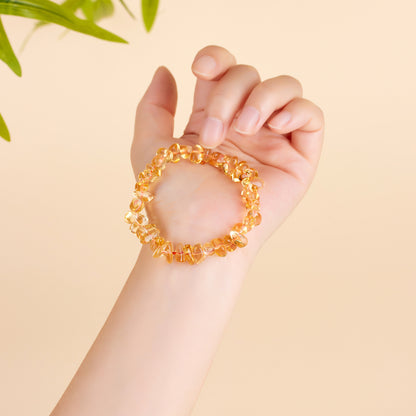 Natural Yellow Crystal Fragment Bracelet - Wealth Attraction & Positive Energy Charm for Women