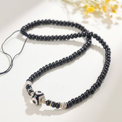 Antique Buddhist Prayer Beads Necklace with Agarwood and Red Sandalwood - Spiritual Meditation Accessory