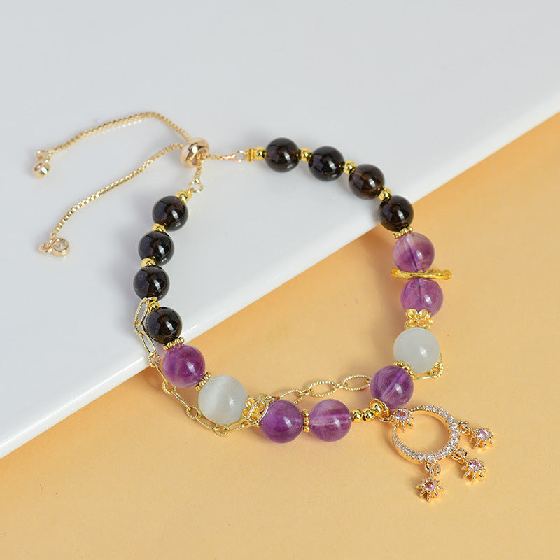 Capricorn Crystal Bracelet with Natural Citrine Amethyst | Zodiac Empowerment Spiritual Jewelry