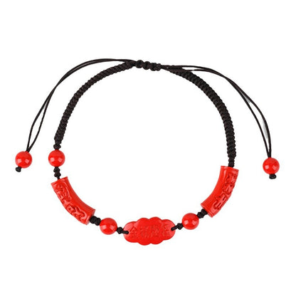 Imperial Red Cinnabar Woven Bracelet - Wealth and Protection Talisman