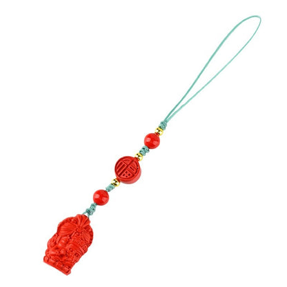 Imperial Red Cinnabar Protection Charm for Phone and Bag