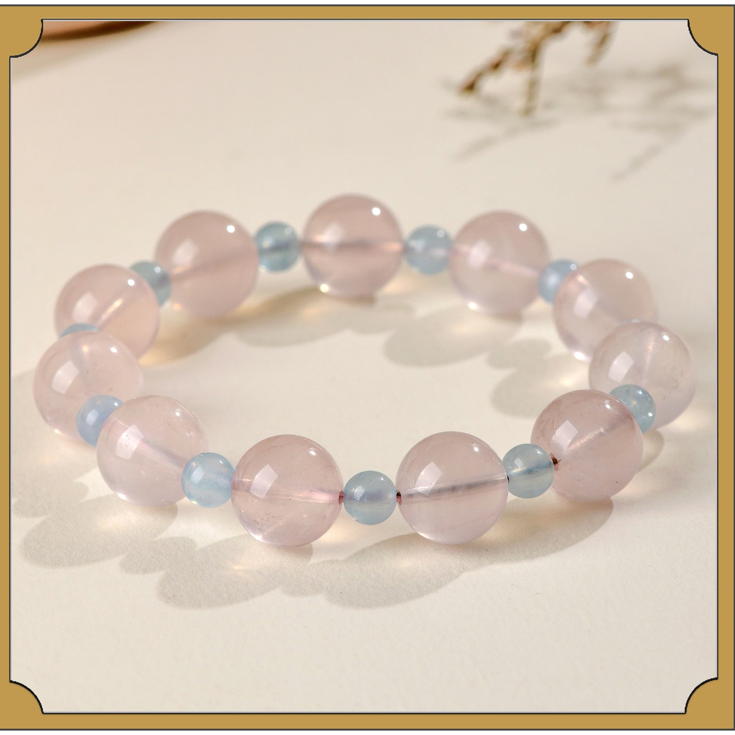 Natural Starlight Pink Aquamarine Bracelet | Love Harmony Crystal Jewelry for Women
