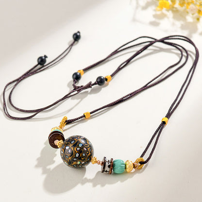 Antique Buddhist Prayer Beads Necklace with Agarwood and Red Sandalwood - Spiritual Meditation Accessory