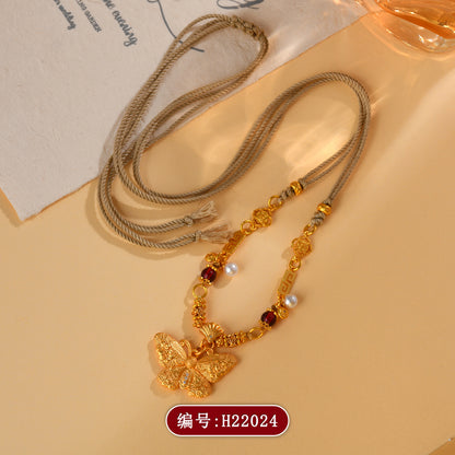 Golden Butterfly Pendant Necklace | Transformation Charm & Elegant Fashion Jewelry