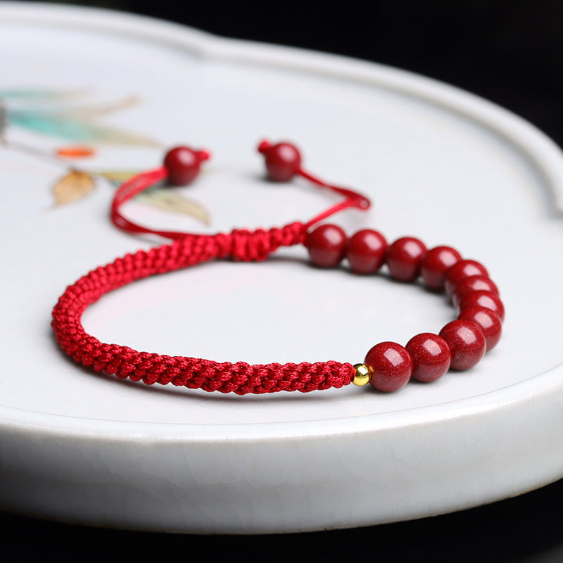 Natural Purple Gold Sand Bracelet - Handwoven Red String Multicolor Rope for Wealth & Protection