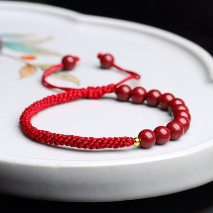 Natural Purple Gold Sand Bracelet - Handwoven Red String Multicolor Rope for Wealth & Protection