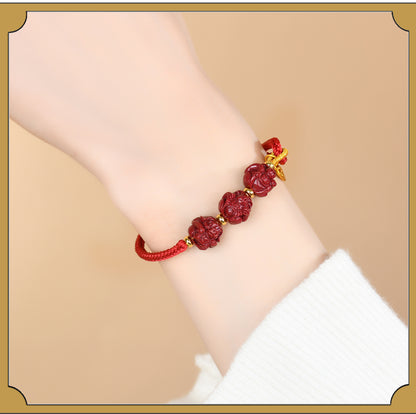 Natural Purple Gold Sand Zodiac Three-in-One Handwoven Bracelet - Spiritual Guardian & Fortune Enhancer