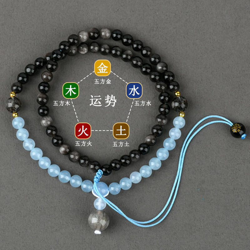 Crystal Five Elements Harmony Necklace | Balance Energy & Attract Fortune Beaded Chain