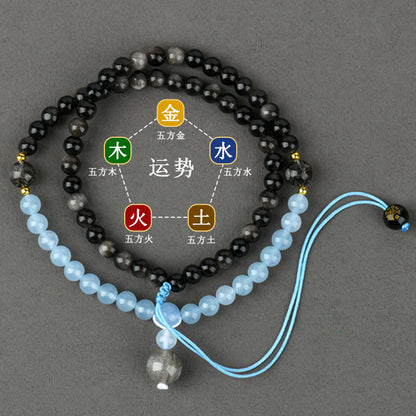 Crystal Five Elements Harmony Necklace | Balance Energy & Attract Fortune Beaded Chain