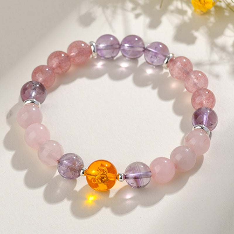 Natural Multi-Gemstone Twelve Zodiac Crystal Bracelet - Spiritual Protection & Luck Charm