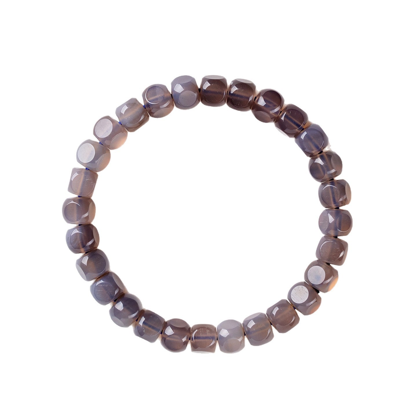 Mystical Gray Agate Sugar Cube Bracelet for Women - Harmony, Protection and Elegance