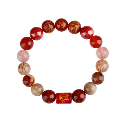 Five Elements Natural Crystal Bracelet | Wealth God Balance for Men & Women Couple