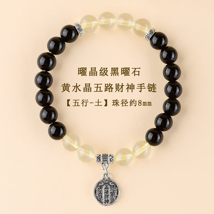 Five Elements Wealth God Crystal Bracelet | Balance Energy & Attract Prosperity
