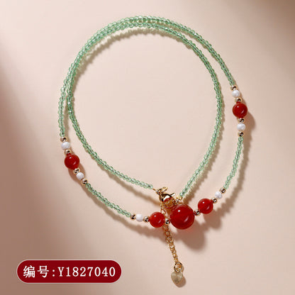 Natural Red Agate Multi-Loop Bracelet for Women | Wealth & Protection Energy Talisman