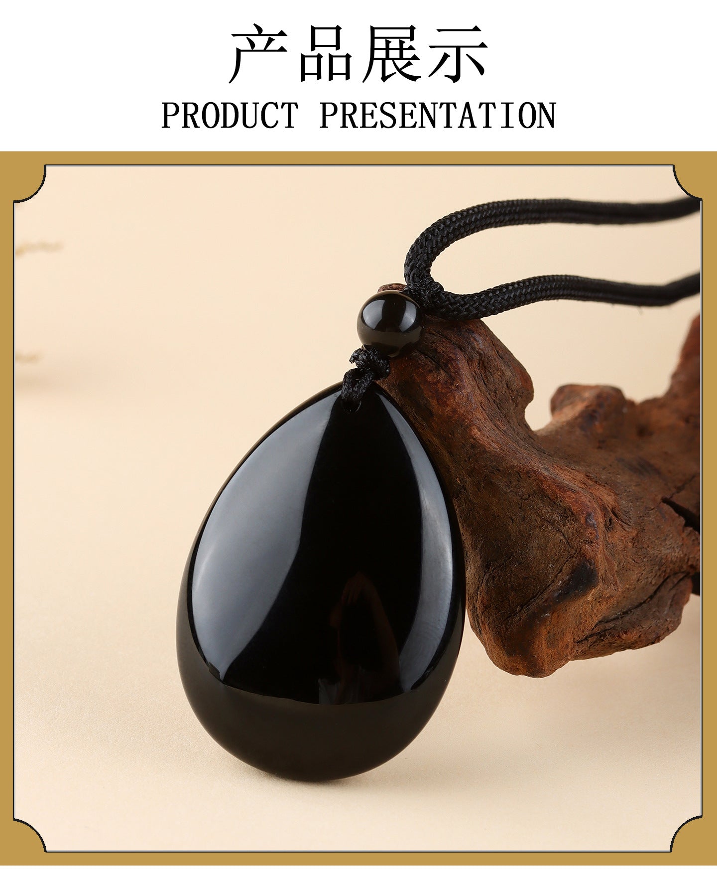 Natural Rainbow Eye Black Gold Obsidian Water Drop Pendant - Spiritual Couple Necklace for Harmony & Protection