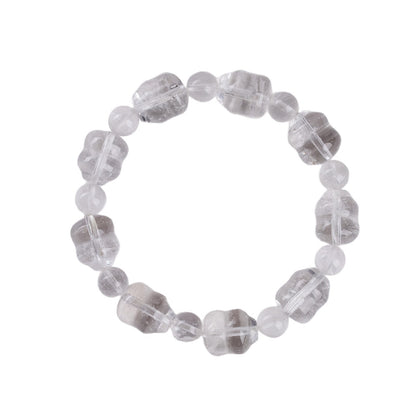 Natural White Crystal Gourd Bracelet | Fulu Blessing Ice Transparent Spiritual Jewelry