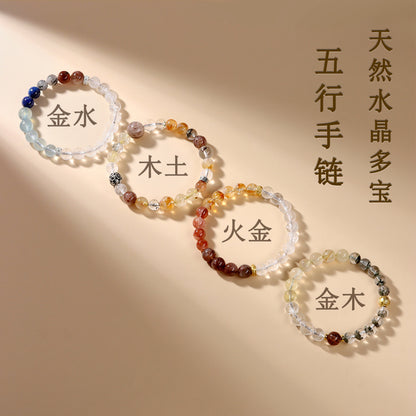 Five Elements Crystal Bracelet - Natural Gemstone Balance for Women