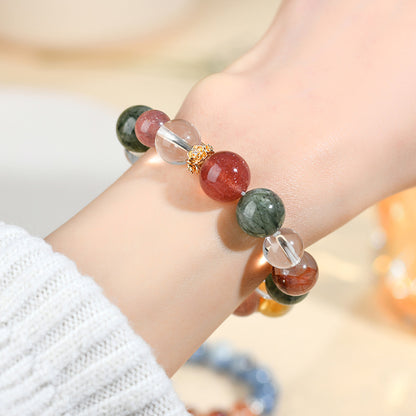 Natural Crystal Multi-Gemstone Couple Bracelet | Harmony & Prosperity Talisman