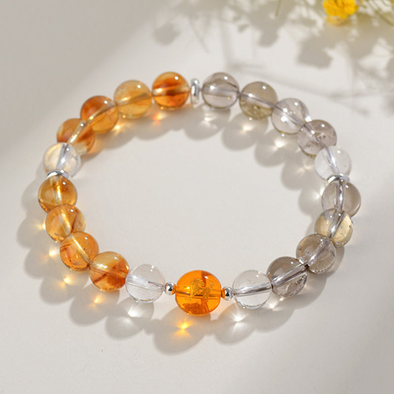 Natural Multi-Gemstone Twelve Zodiac Crystal Bracelet - Spiritual Protection & Luck Charm
