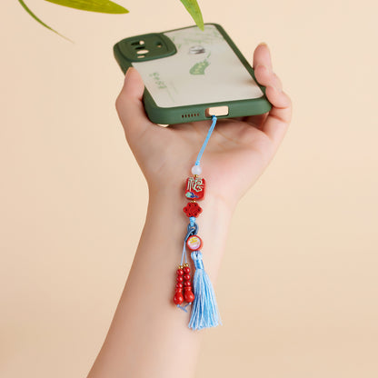 Natural Imperial Red Cinnabar Fu Character Pendant - Lucky Charm for Protection & Fortune