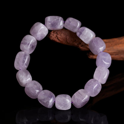 Natural Lavender Amethyst Sugar Cube Bracelet – Spiritual Harmony & Wealth Attraction
