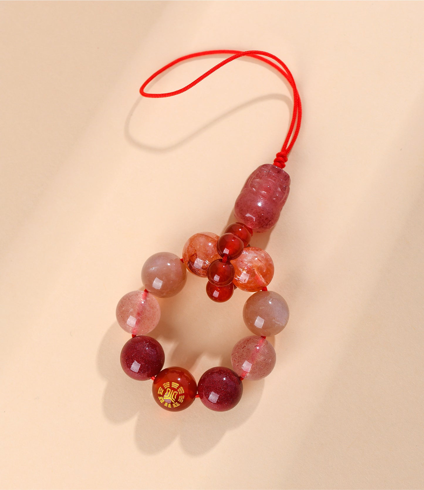 Crystal Five Elements Pixiu Keychain - Fire Energy Boost & Wealth Attraction Chinese Style Pendant