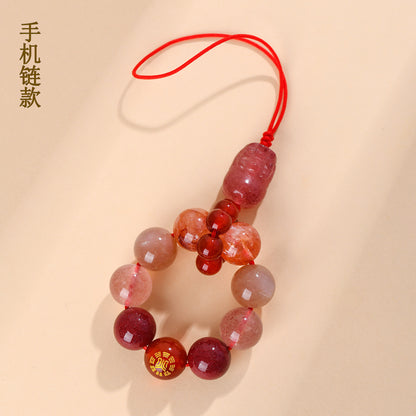 Crystal Five Elements Pixiu Keychain - Fire Energy Boost & Wealth Attraction Chinese Style Pendant