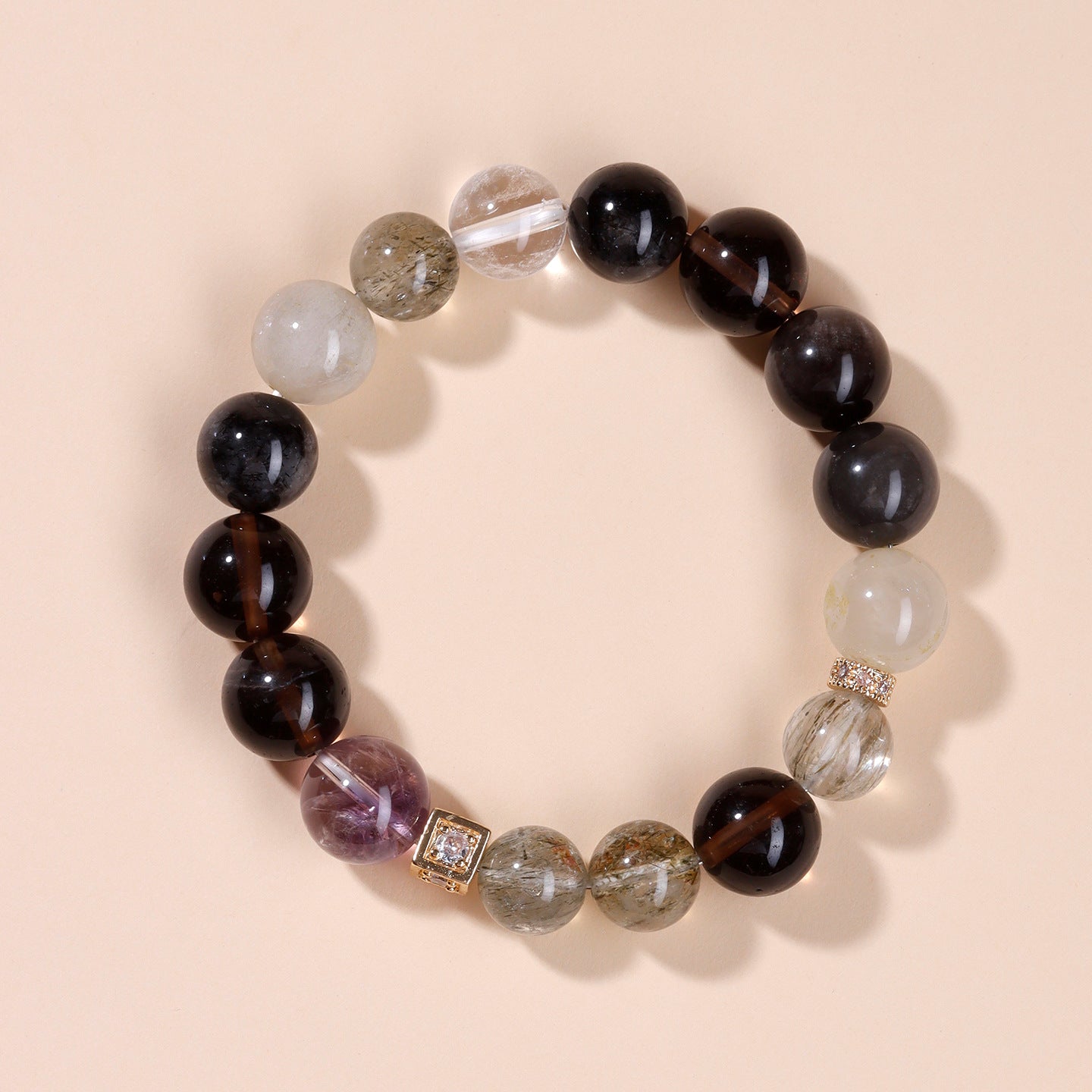 Twelve Zodiac Natural Crystal Multi-Gem Bracelet – Mystical Fortune & Spiritual Harmony Charm