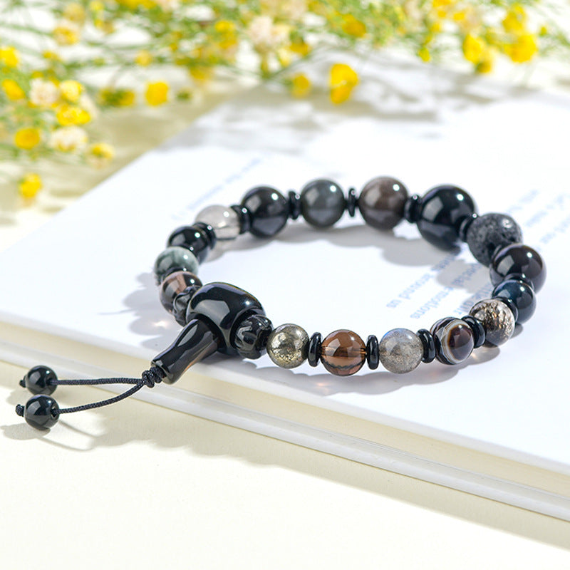 Eighteen Seeds Crystal Five Elements Bracelet - Water Energy Replenishment for Balance