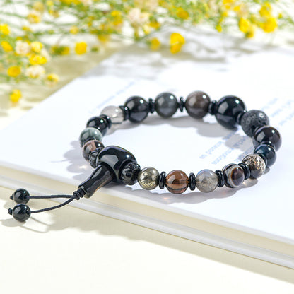 Eighteen Seeds Crystal Five Elements Bracelet - Water Energy Replenishment for Balance