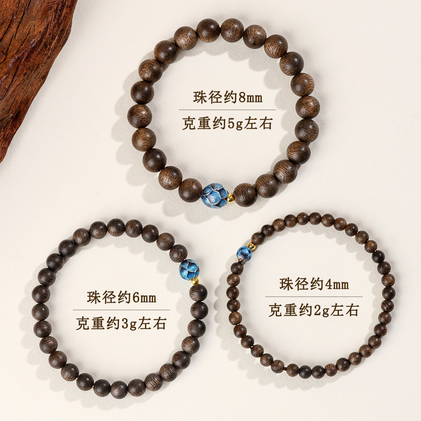 Agarwood Meditation Cloisonné Lotus Bracelet | Spiritual Protection & Zen Energy for Couples