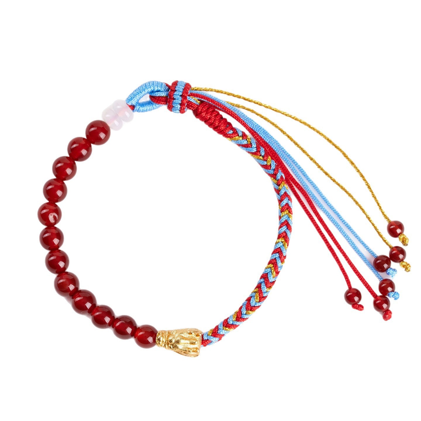 Natural Red Agate Handmade Braided Bracelet | Ancient Chinese Style Spiritual Protection Jewelry