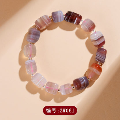 Natural Persian Agate Irregular Single Circle Bracelet - Mystical Women's Fashion Jewelry