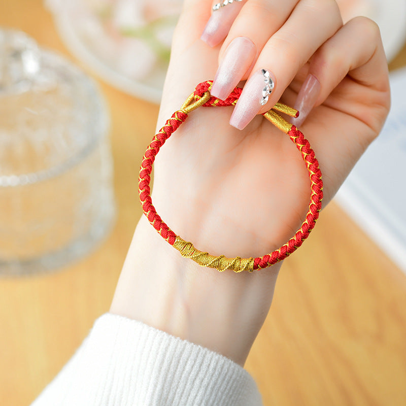 Handwoven Snake Zodiac Red Rope Bracelet for Good Luck and Tai Sui Protection in 2025