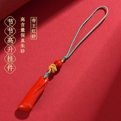 Natural High-Content Cinnabar Ascending Success Pendant - Career Wealth Luck Charm