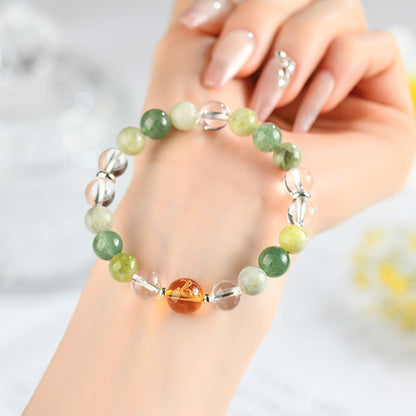 Natural Multi-Gemstone Twelve Zodiac Crystal Bracelet - Spiritual Protection & Luck Charm