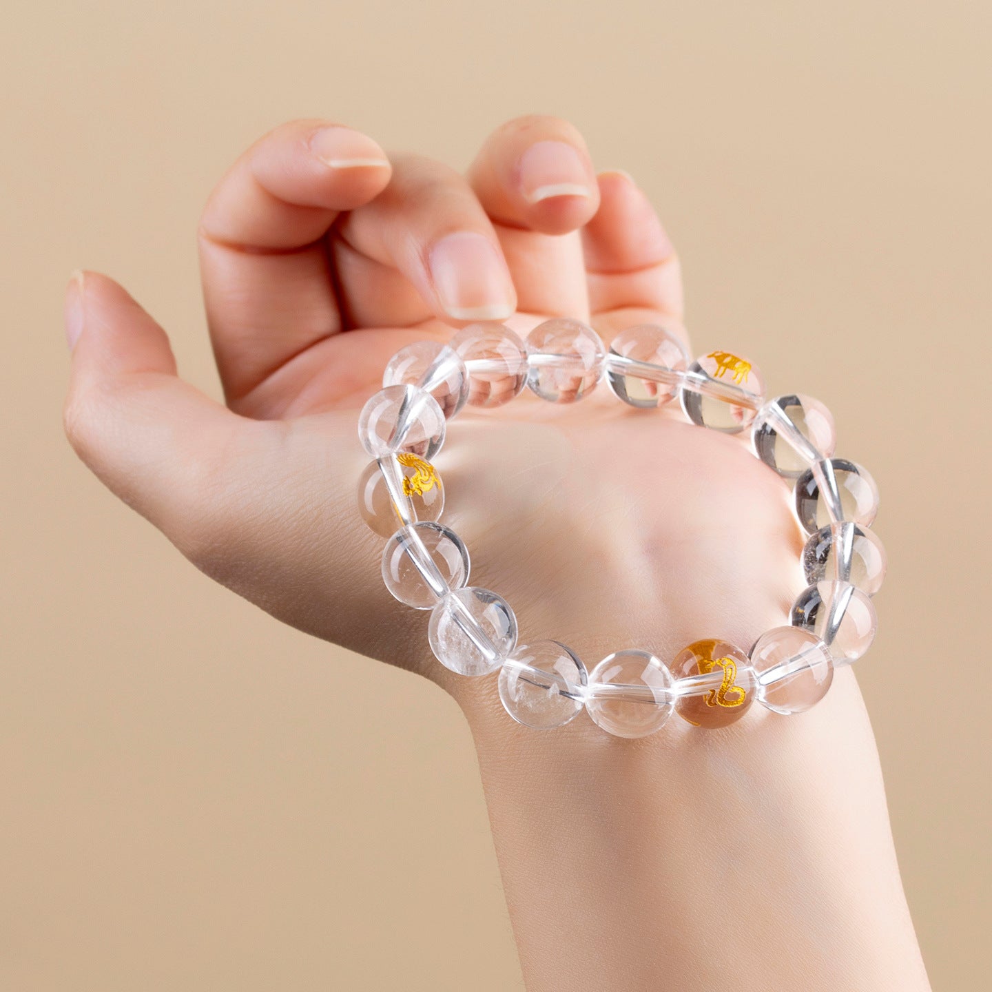 Natural White Crystal Three-in-One Zodiac Bracelet | Spiritual Protection for Men & Women