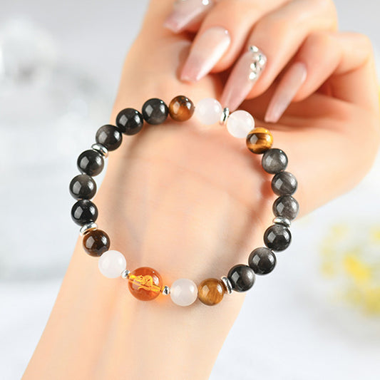 Natural Multi-Gemstone Twelve Zodiac Crystal Bracelet - Spiritual Protection & Luck Charm