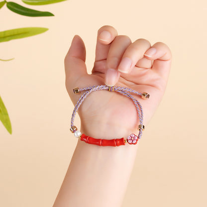 Imperial Red Cinnabar Bracelet | Natural Raw Mineral High Content Chinese Style Rope for Continuous Ascension