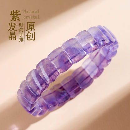 Natural Amethyst Crystal Bracelet | Spiritual Healing & Romantic Purple Energy for Women