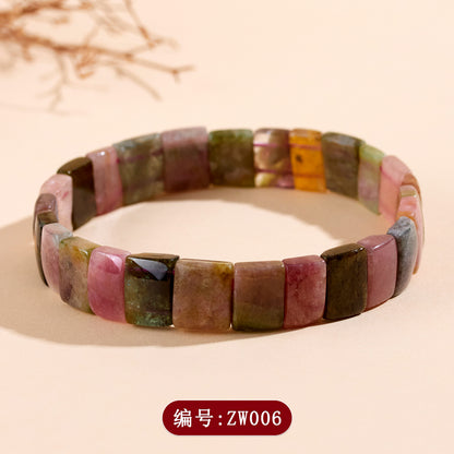 Natural Crystal Tourmaline Bracelet | Wealth Stone for Women's Fashion & Spiritual Energy