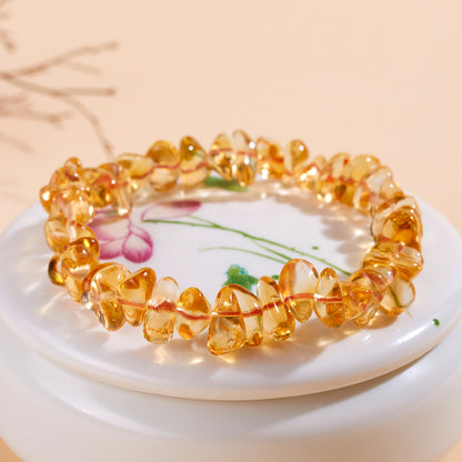 Natural Yellow Crystal Fragment Bracelet - Wealth Attraction & Positive Energy Charm for Women