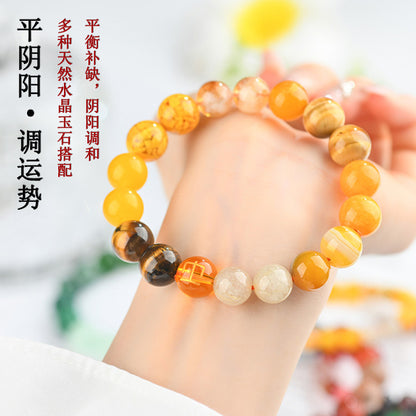 Natural Crystal Five Elements Bracelet - Balance Gold Wood Water Fire Earth Energy Unisex