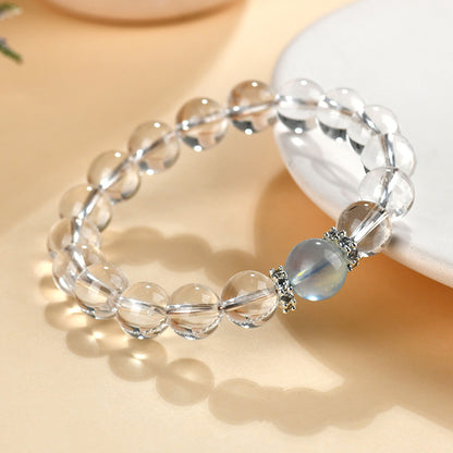 Natural White Crystal Aquamarine Spiritual Bracelet for Women - Harmony & Protection